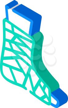 bandaged ankle isometric icon vector. bandaged ankle sign. isolated symbol illustration