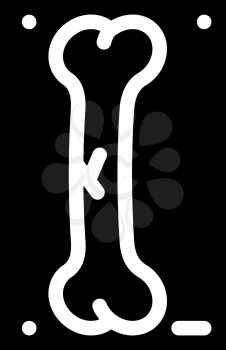 crack bone x-ray glyph icon vector. crack bone x-ray sign. isolated contour symbol black illustration