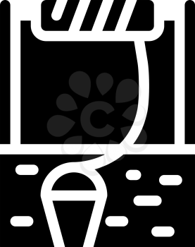 water well glyph icon vector. water well sign. isolated contour symbol black illustration