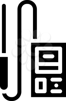 electromagnetic field detector measuring equipment glyph icon vector. electromagnetic field detector measuring equipment sign. isolated contour symbol black illustration