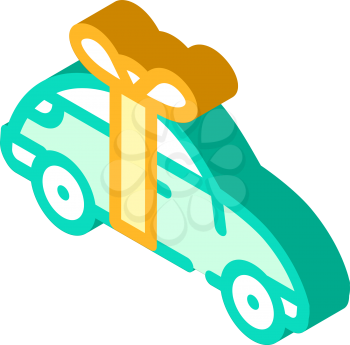 car raffle isometric icon vector. car raffle sign. isolated symbol illustration