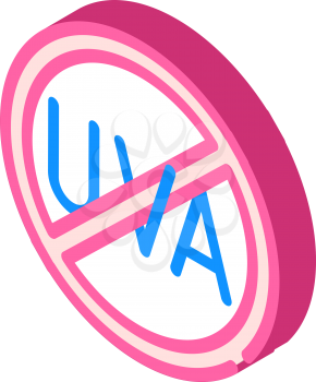 uva crossed out mark isometric icon vector. uva crossed out mark sign. isolated symbol illustration