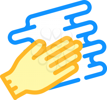 hand spreading cream color icon vector. hand spreading cream sign. isolated symbol illustration
