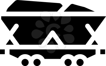 mining coal glyph icon vector. mining coal sign. isolated contour symbol black illustration