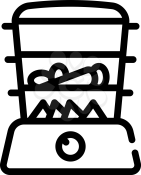 steamer kitchen device line icon vector. steamer kitchen device sign. isolated contour symbol black illustration