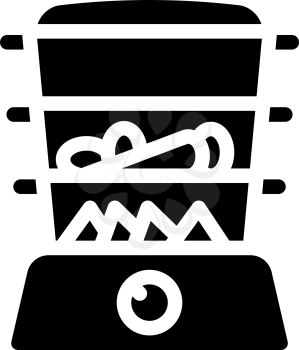 steamer kitchen device glyph icon vector. steamer kitchen device sign. isolated contour symbol black illustration