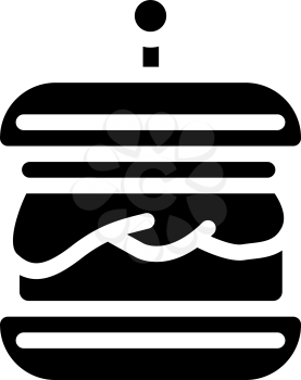 hamburger with vegan cutlet glyph icon vector. hamburger with vegan cutlet sign. isolated contour symbol black illustration