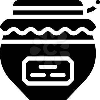 honey bottle glyph icon vector. honey bottle sign. isolated contour symbol black illustration