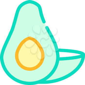 avocado vegetable color icon vector. avocado vegetable sign. isolated symbol illustration