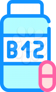 vitamins b12 color icon vector. vitamins b12 sign. isolated symbol illustration