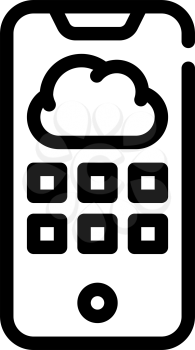 cloud storage phone files line icon vector. cloud storage phone files sign. isolated contour symbol black illustration