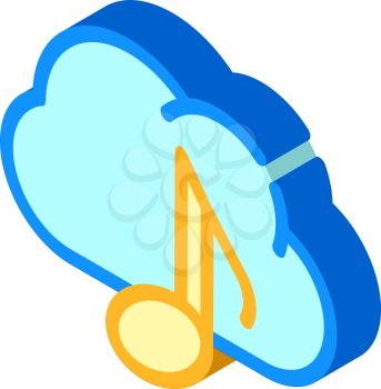 music cloud storage isometric icon vector. music cloud storage sign. isolated symbol illustration