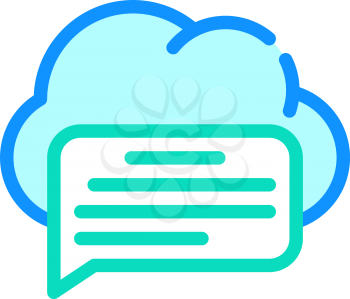 messaging cloud storage color icon vector. messaging cloud storage sign. isolated symbol illustration