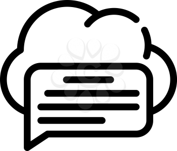 messaging cloud storage line icon vector. messaging cloud storage sign. isolated contour symbol black illustration