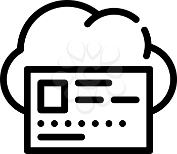 profile account inforamtion cloud storage line icon vector. profile account inforamtion cloud storage sign. isolated contour symbol black illustration