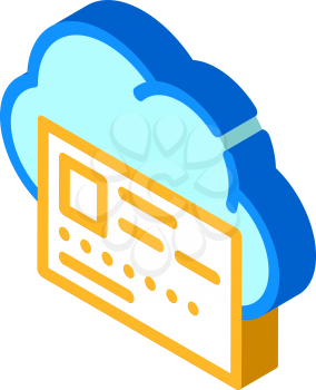 profile account inforamtion cloud storage isometric icon vector. profile account inforamtion cloud storage sign. isolated symbol illustration