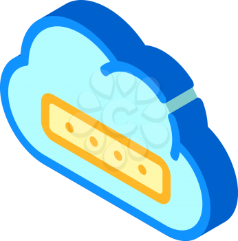 memory cloud storage isometric icon vector. memory cloud storage sign. isolated symbol illustration