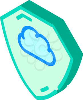 cloud storage protection shield isometric icon vector. cloud storage protection shield sign. isolated symbol illustration