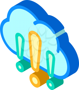 cloud exclamation marks isometric icon vector. cloud exclamation marks sign. isolated symbol illustration