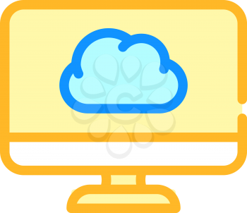 computer files cloud storage color icon vector. computer files cloud storage sign. isolated symbol illustration