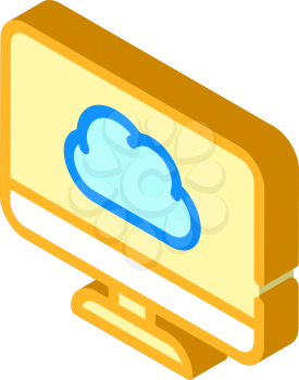 computer files cloud storage isometric icon vector. computer files cloud storage sign. isolated symbol illustration