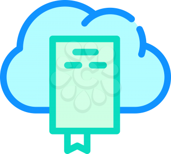 document cloud storage color icon vector. document cloud storage sign. isolated symbol illustration