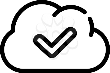 accept access cloud line icon vector. accept access cloud sign. isolated contour symbol black illustration