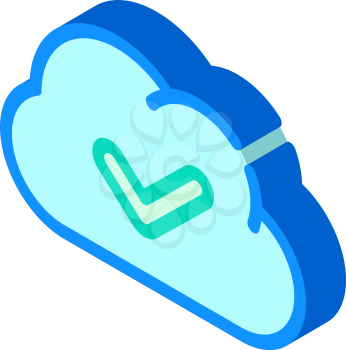 accept access cloud isometric icon vector. accept access cloud sign. isolated symbol illustration