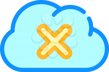 failed access cloud storage color icon vector. failed access cloud storage sign. isolated symbol illustration