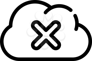 failed access cloud storage line icon vector. failed access cloud storage sign. isolated contour symbol black illustration