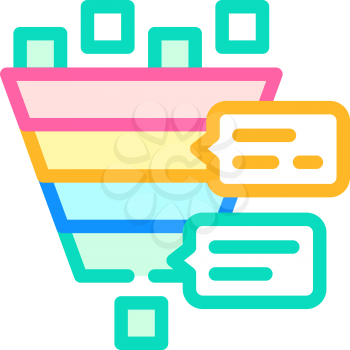 pyramided analysis with comments color icon vector. pyramided analysis with comments sign. isolated symbol illustration
