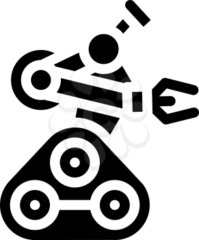 robotic arm glyph icon vector. robotic arm sign. isolated contour symbol black illustration