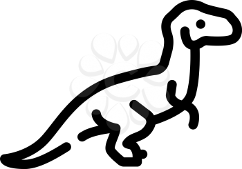 velociraptor dinosaur line icon vector. velociraptor dinosaur sign. isolated contour symbol black illustration