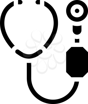 digital stethoscope glyph icon vector. digital stethoscope sign. isolated contour symbol black illustration