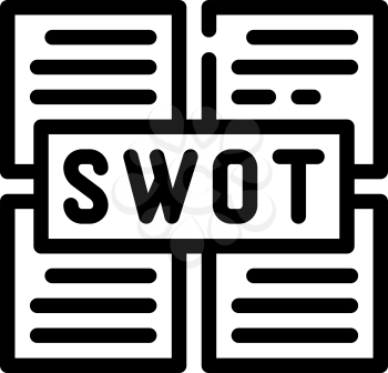 swot analysis line icon vector. swot analysis sign. isolated contour symbol black illustration