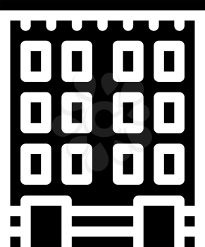 apartment building glyph icon vector. apartment building sign. isolated contour symbol black illustration