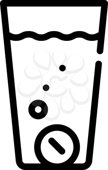 water glass filtration tablets line icon vector. water glass filtration tablets sign. isolated contour symbol black illustration