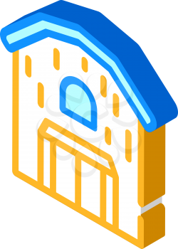barn building isometric icon vector. barn building sign. isolated symbol illustration