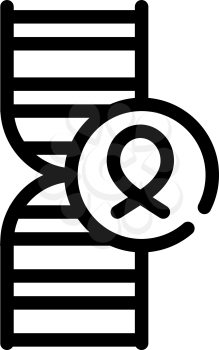 dna cancer line icon vector. dna cancer sign. isolated contour symbol black illustration