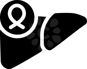 liver cancer glyph icon vector. liver cancer sign. isolated contour symbol black illustration