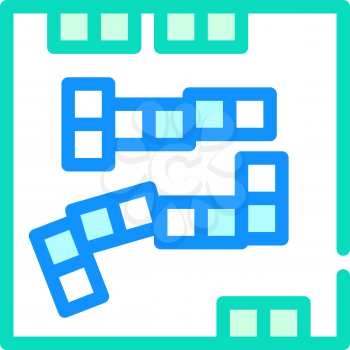 domino game color icon vector. domino game sign. isolated symbol illustration