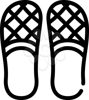 slippers shoes line icon vector. slippers shoes sign. isolated contour symbol black illustration