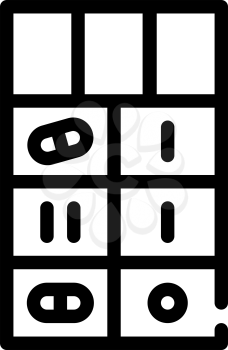 pills box line icon vector. pills box sign. isolated contour symbol black illustration