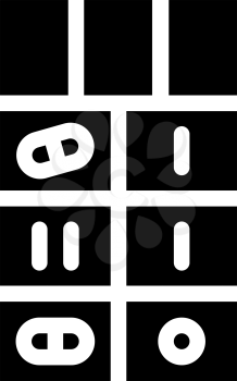 pills box glyph icon vector. pills box sign. isolated contour symbol black illustration