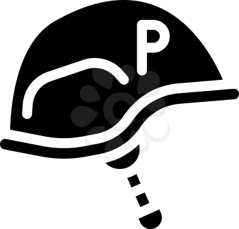 military journalism helmet glyph icon vector. military journalism helmet sign. isolated contour symbol black illustration