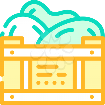 box container with mango color icon vector. box container with mango sign. isolated symbol illustration