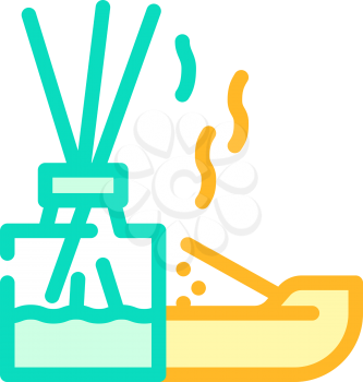 incense smell color icon vector. incense smell sign. isolated symbol illustration