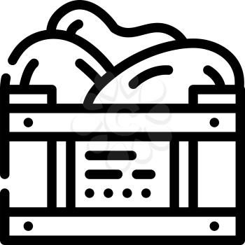 box container with mango line icon vector. box container with mango sign. isolated contour symbol black illustration