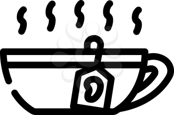 tea mango line icon vector. tea mango sign. isolated contour symbol black illustration