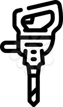 jackhammer tool line icon vector. jackhammer tool sign. isolated contour symbol black illustration
